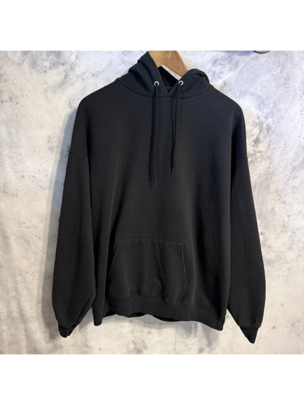 Hanes EcoSmart Hoodie Sweatshirt Mens XL Black Grunge Skater